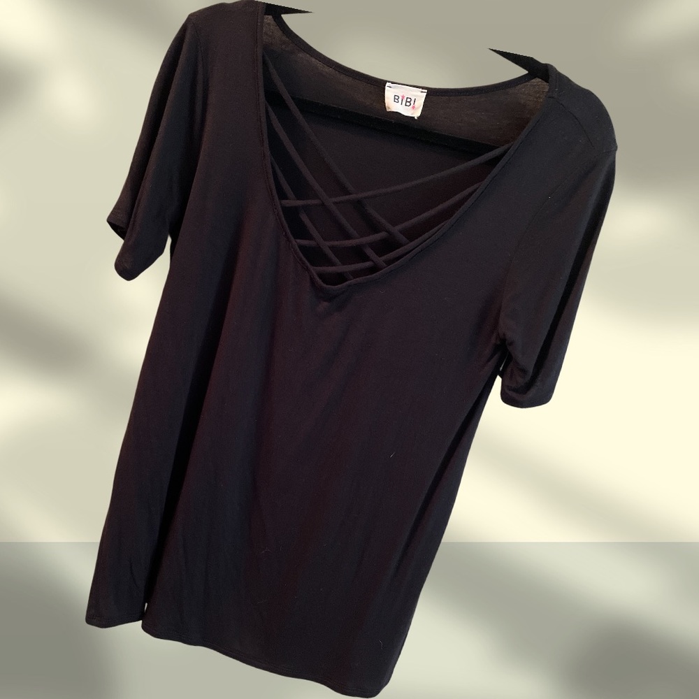 Black cross cross top